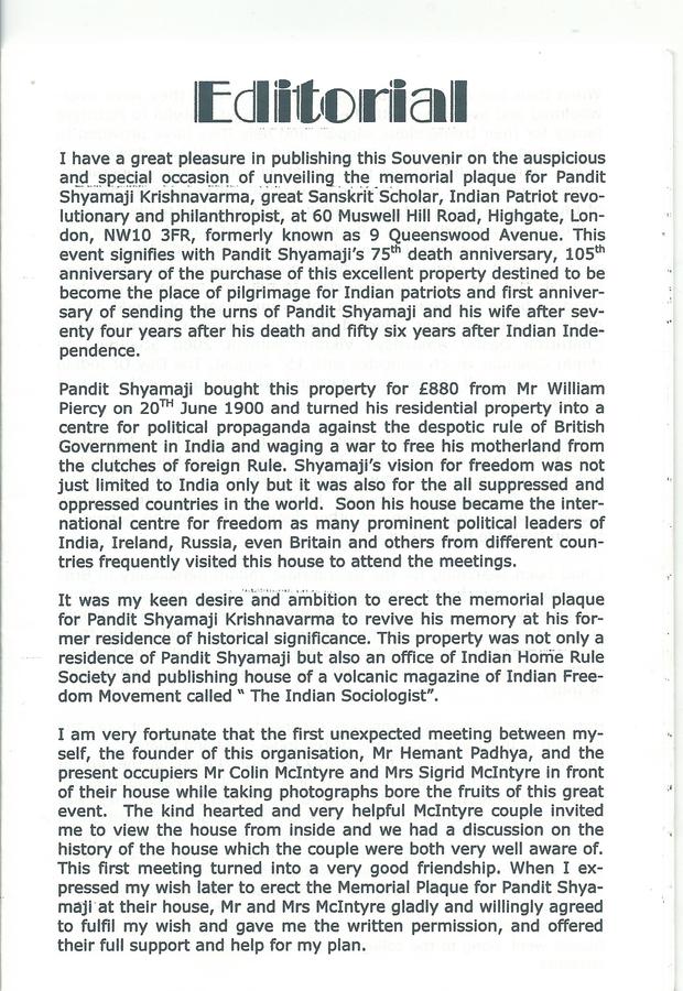 MEMORIAL PLAQUE SOUVENIR